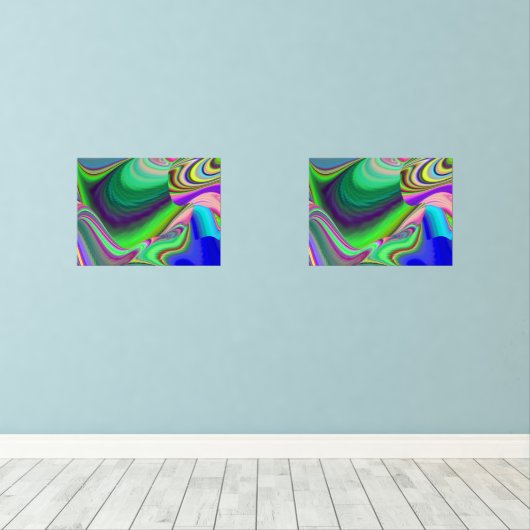 Summerfeeling , Abstract 3D Rainbowart Muurkunst Sets (Houten vloer)
