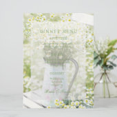Summerfield Daisies Chamomile Flower Wedding Menu (Staand voorkant)