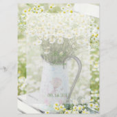 Summerfield Daisies Chamomile Flower Wedding Menu (Achterkant)