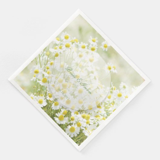 Summerfield Daisies Chamomile Flower Wedding Servet (Hoek)