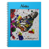 Summerfly Note Book Blauwe achtergrond Notitieboek (Voorkant)