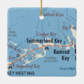 Summerland Key Florida Map Keramisch Ornament (Achterkant)