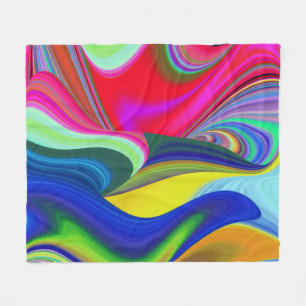 Summerrainboeg, Abstracte 3D Rainbowart Fleece Deken