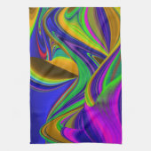 Summerrainboeg, Abstracte 3D Rainbowart Theedoek (Verticaal)