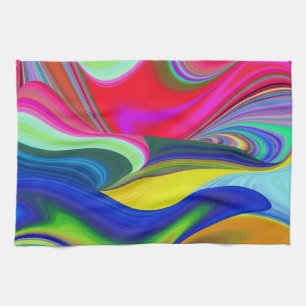 Summerrainboeg, Abstracte 3D Rainbowart Theedoek