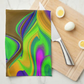 Summerrainboeg, Abstracte 3D Rainbowart Theedoek (Quarter Fold)