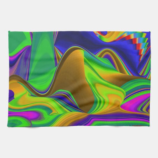 Summerrainboeg, Abstracte 3D Rainbowart Theedoek (Horizontaal)