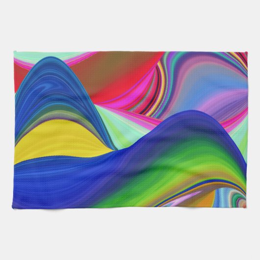 Summerrainboeg, Abstracte 3D Rainbowart Theedoek (Horizontaal)