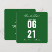 Summers Green Effen Kleur Bruiloft|Save the Date (Voorkant / Achterkant)