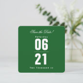 Summers Green Effen Kleur Bruiloft|Save the Date (Staand voorkant)