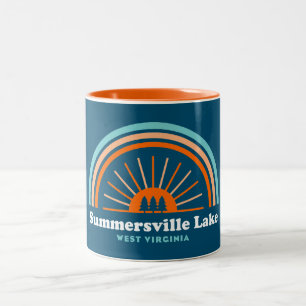 Summersville Lake West Virginia Regenboog Tweekleurige Koffiemok