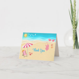 SummerTime Beach thema dank u Bedankkaart