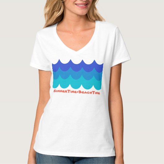 SummerTime = BeachTime Fun Tee Shirt (Voorkant)