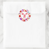 Summertime Bevroren juisebangmonogram Ronde Sticker (Tas)