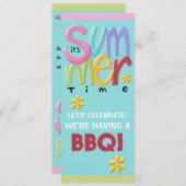 Summertime blue BBQ Uitnodiging (Voorkant / Achterkant)