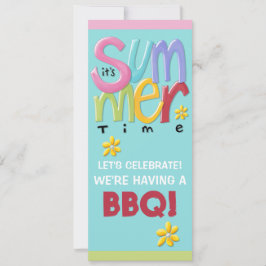 Summertime blue BBQ Uitnodiging