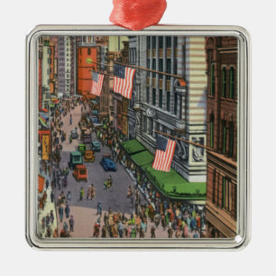 Summertime Crowds op Washington Street Metalen Ornament