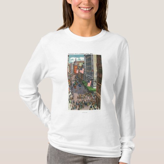 Summertime Crowds op Washington Street T-shirt (Voorkant)