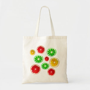 Summertime fruitkleurig fruitig patroon tote bag
