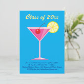 Summertime Graduation Party Invitation - Blue Kaart (Staand voorkant)