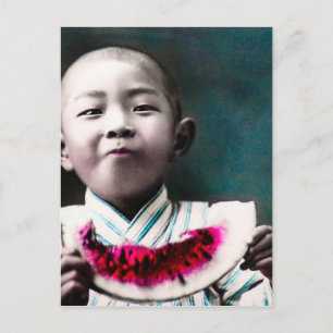 Summertime in de  watermeloen van het oude Japan Briefkaart