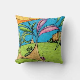 Summertime Ladybird Painting Throw Pillow Kussen