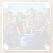 Summertime leeskunst glazen onderzetter (Achterkant)