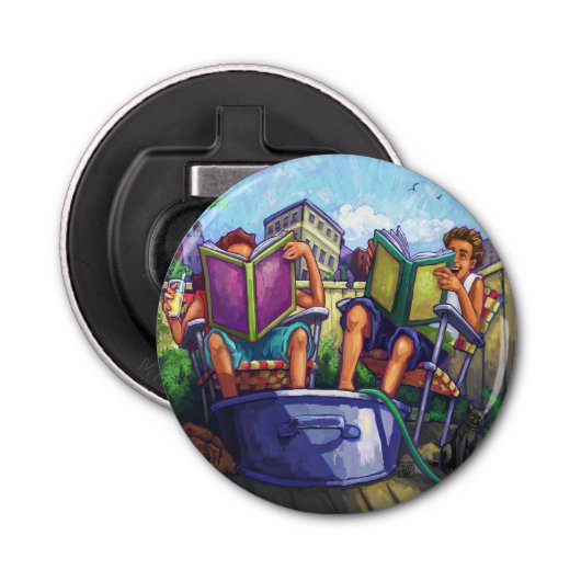 Summertime lezen button flesopener (Voorkant)