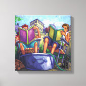 Summertime lezen canvas afdruk (Voorkant)