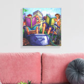 Summertime lezen canvas afdruk (Insitu (Woonkamer))