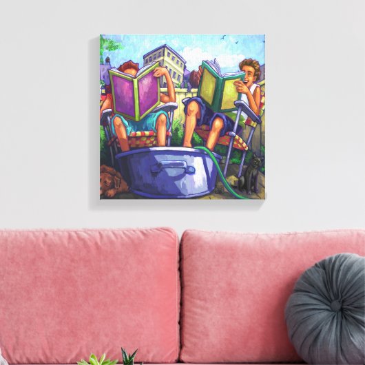Summertime lezen canvas afdruk (Insitu (Woonkamer))
