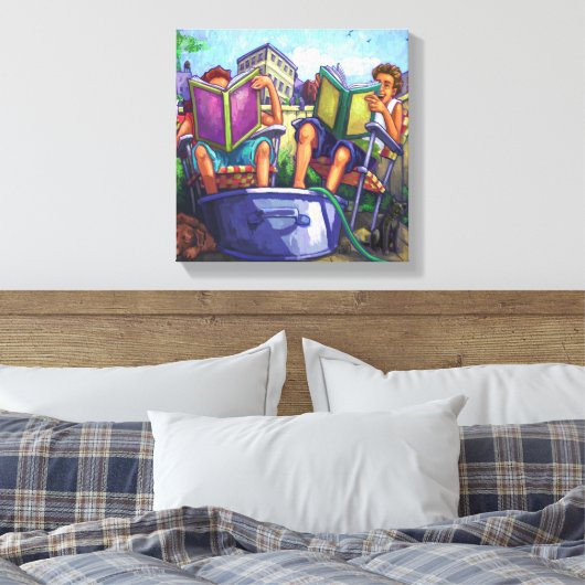 Summertime lezen canvas afdruk (Insitu (Slaapkamer))