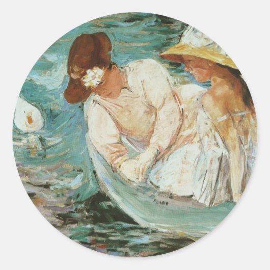 Summertime | Mary Cassatt Ronde Sticker (Voorkant)