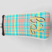 Summertime Plaid Turquoise Roze Geel Wit Golfheadcover (Voorkant)