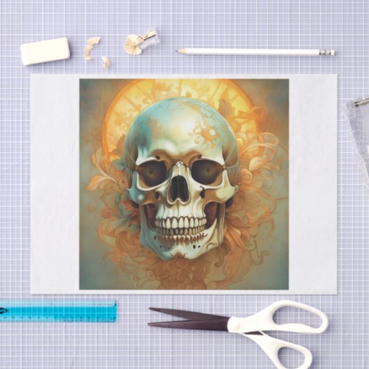 Summertime Skull Decoupage Paper Tissuepapier (Craft)