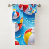 Summertime splash beach ball, premium hand and bat (En situation)