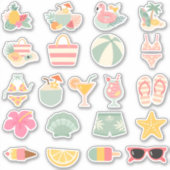 Summertime Splendor- Strand en Zomer geïnspireerd Sticker (Voorkant)