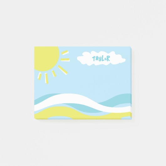 Summertime Sunshine Fun gepersonaliseerd Post-it® Notes (Voorkant)