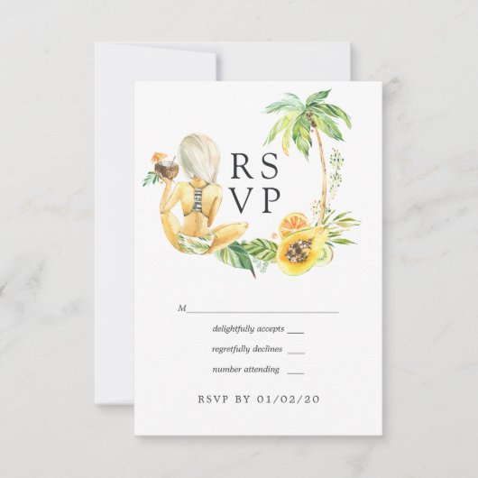 Summertime Wedding RSVP Kaartje (Voorkant)