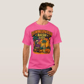 SummerWeen Bash 2025 Skeleton Beach Party Hallowee T-shirt (Voorkant volledig)