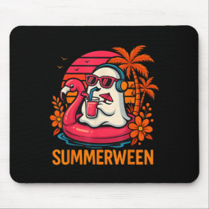 Summerween Funny Ghost Halloween Summer Flamingo B Muismat