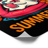 Summerween Funny Ghost Halloween Summer Flamingo B Poster (Hoek)