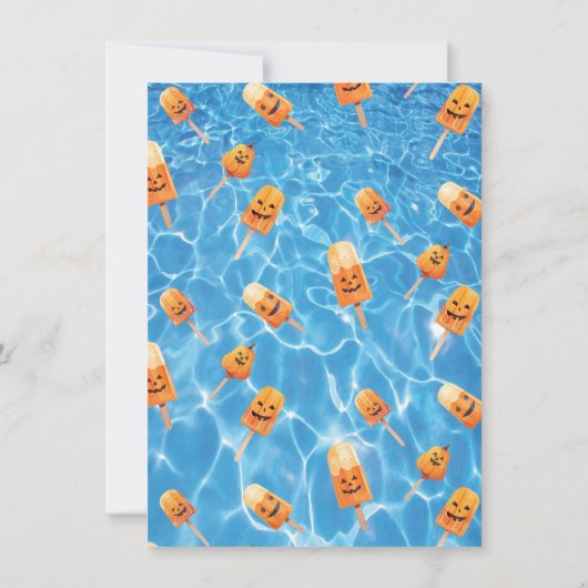 SummerWeen Halloween Zwembad Verjaardagsfeest Ghos Kaart (Achterkant)