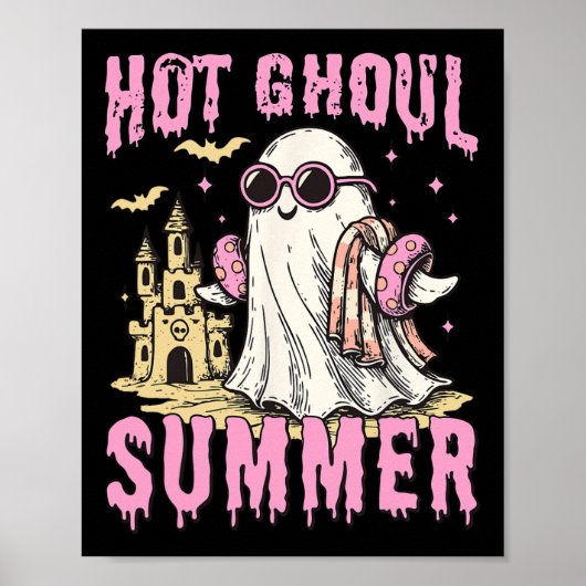 Summerween Hot Ghoul Summer Funny Schattige Ghost Poster (Voorkant)