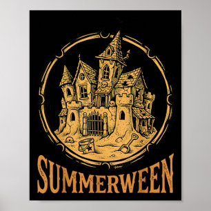 Summerween Kunst Griezeld Zandkasteel Poster