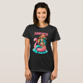 Summerween Mermaid Skeleton Beach Flamingo Hallowe T-shirt (Voorkant volledig)