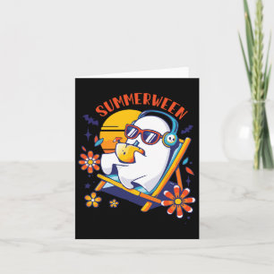 Summerween Schattige Spooky Zomer Geest Halloween Kaart