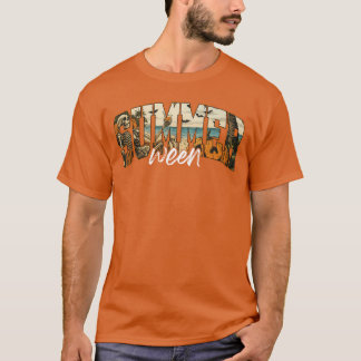 Summerween-sfeer griezelige spookachtige strand Ha T-shirt