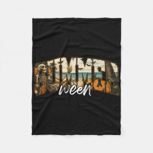 Summerween Sfeer Griezelige Spookhuis Strand Hallo Fleece Deken
