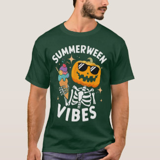Summerween-sfeer skelet ijs zomer vakantie t-shirt